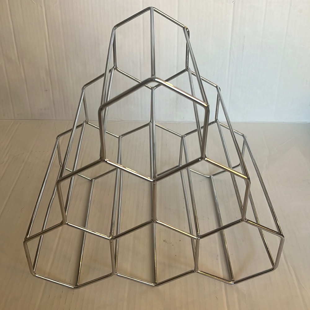 Silver Metal Honeycomb Wine Rack